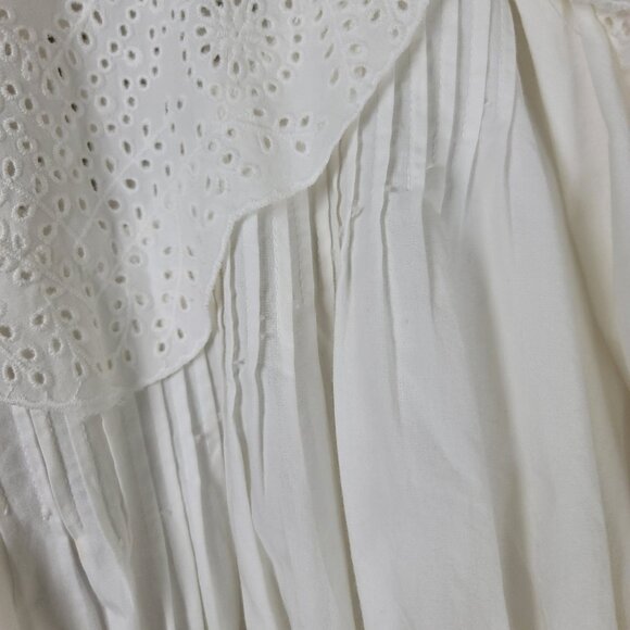 Sea New York Vienne Eyelet Embroidered Blouse Top Open Back Boho Ruffle - Picture 9 of 9